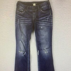 Silver Jeans Dark Blue Women's Straight Leg Jeans